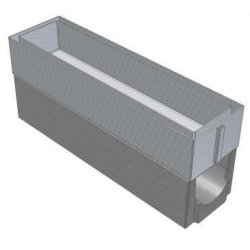 Mini 100 - Caniveau à fente centrale en béton fibré et acier galvanisé ou inoxydable - HYDROTEC