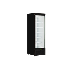 Vitrine ventilée positive 459 Litres, 6 niveaux, 1 porte vitrée battante, sur roulettes, noire, 460 W, 220 V - MONO