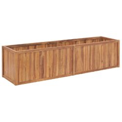 Helloshop26 - Jardinière bac lit surélevé plantes fleurs terrasse jardin de jardin 200 x 50 x 50 cm bois de teck solide marron 02_0039398 02_003939
