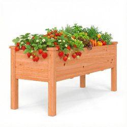 Helloshop26 - Jardinière surélevée carrée 120 x 43,5 x 51 cm pratique et confortable pour terrasse et balcon en bois sapin orange 20_0020835 - ora
