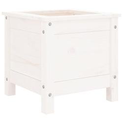 Helloshop26 - Jardinière bac lit surélevé plantes fleurs terrasse jardin 40 x 40 x 39 cm bois massif de pin blanc 02_0037532 02_0037532 - blanc Boi
