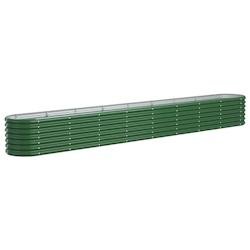 Helloshop26 - Jardinière bac lit surélevé plantes fleurs terrasse jardin de jardin acier enduit de poudre 332 x 40 x 36 cm vert 02_0039635 - vert a