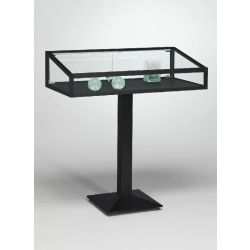 Vitrine table sur pied c12tava - aluminium laqué noir