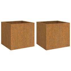 Helloshop26 - Jardinière bac lit surélevé plantes fleurs jardin terrasses lot de 2 49 x 47 x 46 cm acier corten marron 02_0038987 02_0038987 - marr