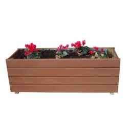 Jardinière bois avec bac intérieur en tôle galvanisée