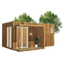 Studio de jardin Greenkub SAS 20m² - conforme RT 2012 avec toit plat et installation incluse