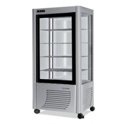 Vitrine réfrigérée négative 4 faces vitrées 540 litres fixe / grilles chromées 1 porte - 540BTLEDT