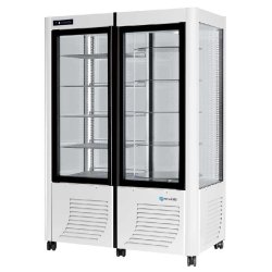 Vitrine réfrigérée panoramique rotative positive blanche 2 portes 800l - 800G-B