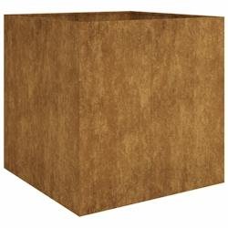 Helloshop26 - Jardinière bac lit surélevé plantes fleurs terrasse jardin 80 x 80 x 80 cm acier corten marron 02_0037930 - marron métal 3000213999594