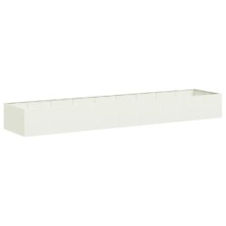 Helloshop26 - Jardinière style moderne extérieure 360 x 80 x 40 cm design épuré finition naturelle en acier blanc 02_0051550 02_0051550 - blanc ac