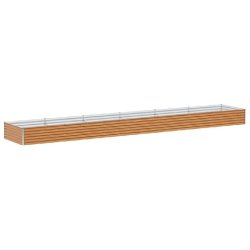 Helloshop26 - Jardinière surélevée extérieure 582 x 100 x 36 cm drainage optimal style industriel en acier galvanisé marron clair - marron acier