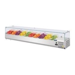 Polar Vitrine inox réfrigérée à ingrédients 10 x GN 1/4 (P)100 mm, 230 W, 220 V - MONO - inox G611