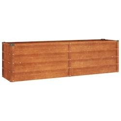 Helloshop26 - Jardinière bac lit surélevé plantes fleurs terrasse jardin de jardin rouillé 160 x 40 x 45 cm acier corten marron 02_0039862 - marro