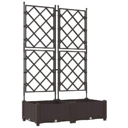 Helloshop26 - Lot de 2 cache-pots de jardin moderne en acier 80 x 40 x 125,5 cm durable finition chic marron 02_0058512 02_0058512 - marron acier 3000