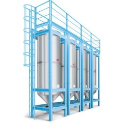 Silo de stockage intérieur avec couvercle hermétique - Capacité 1.800 à 19.200 dm³ - Construction en acier inoxydable - SS Series - Moretto
