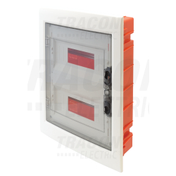 Boîte de distribution encastrée - cache plat fumée - rail N-PE 2×12 (24) modul - IP40 - dimensions 395×305×85mm