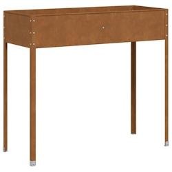 Helloshop26 - Jardinière bac lit surélevé plantes fleurs terrasse jardin 100,5 x 40,5 x 90 cm acier résistant aux intempéries marron 02_0037291 -