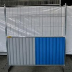 Barrière de chantier mixte ID PROTECH - 2m x 2m - partie grillagée et pleine