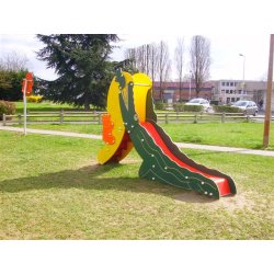 Toboggan Aligato - ref : 1118p/sb - Panneaux décoratifs HDPE, Escalier en polyester armé