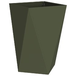 Helloshop26 - Bac à plantes rectangulaire moderne extérieur 50 x 50 x 75 cm design chic en acier vert olive - vert acier 3000237725599