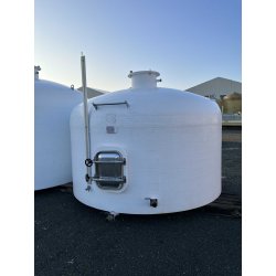 Cuve composite Rousseau 120 hl d'occasion - fond plat blanche - Ø 3000 - hauteur 2262 - porte 420 x 530