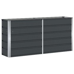Helloshop26 - Jardinière moderne polyvalente pour intérieur extérieur 160 x 40 x 75 cm en acier anthracite 02_0059220 - acier 3000241006936