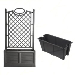 Jardinière Bama Separé avec dossier et jardinière intérieure couleur fer forgé - gris 8007633999819