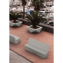 Jardinière Origami en béton blanc et gris - Modèle JQ120, JQ60, JQ90, JR120, JRA100
