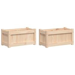 Helloshop26 - Jardinière bac lit surélevé plantes fleurs jardin terrasses lot de 2 bois de pin massif marron 02_0039051 02_0039051 - marron Bois ma