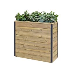 HORTALIA Jardinière en bois avec réserve d’eau Nidum 86 x 34 x 80 cm – Intérieur et extérieur - marron Bois massif N838AL