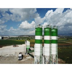 Silo de stockage de ciment ergonomique - Capacité 30 à 120 T - Fabo - Conception robuste et durable
