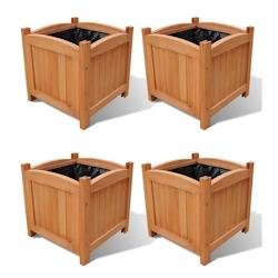 Helloshop26 - Jardinière lit surélevé plantes fleurs jardin 4 pièces 30 x 30 x 30 cm 02_0001332 - Bois massif 3000077031539
