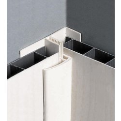 Profil de départ et finition en PVC blanc - 1,7 cm x 3,3 cm x 2,6 m - Lambris intérieur - Mat