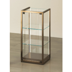 Vitrine TM/45BVA - Gold - Vitrine d'exposition en verre avec finition bronze et éclairage LED