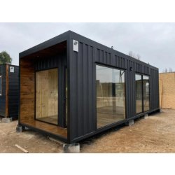 Conteneur de bureau modulaire 24m² - Projet modulaire Dalí 8 x 3 m avec isolation et fenêtres double vitrage