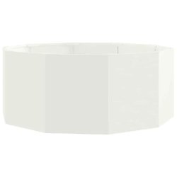 Helloshop26 - Jardinière ronde design moderne extérieur 90 x 90 x 35 cm avec entretien minimal en acier blanc - blanc acier 3000237682489