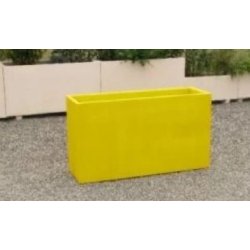 Jardinière rectangulaire Akhenaton en béton armé - autostable avec option antigraffiti et paire de pieds en option
