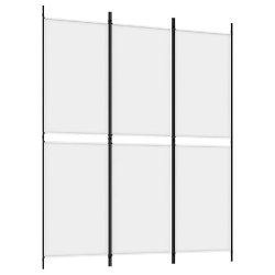 Décoshop26 - Paravent séparateur de pièce cloison 3 panneaux 150 x 180 cm en tissu blanc et fer DEC030739 - blanc 3000258095091