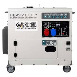 Générateur diesel triphasé insonorisé AVR DE+auto KS 9200HDES 1/3 ATSR - KÖNNER & SÖHNEN - 9200HDES-1/3 ATSR