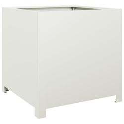 Helloshop26 - Jardinière bac lit surélevé plantes fleurs terrasse jardin 50 x 50 x 50 cm acier blanc 02_0037653 - blanc acier 3000214268934