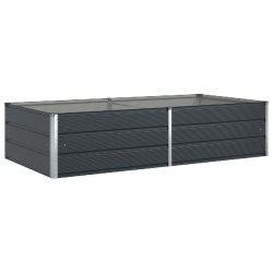 Helloshop26 - Jardinière design moderne pour jardin terrasse 195 x 100 x 45 cm en acier galvanisé anthracite 02_0059244 - acier 3000241020406