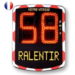 Radars de vitesse - radar routier pédagogique - dimensions H 780 x L 620 mm - affichage LED et alimentation multiple