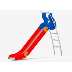 Toboggan Fast JT05 - PE-HD résistant, acier inox AISI-304, conformité EN1176-1:2017