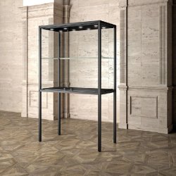 Vitrine Museum métal Colonne sans socle 120x60xH200cm - livrée pré-montée - noir