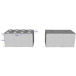 Bb800x800x1600 - bloc beton lego - stock bloc - poids 2,300 t
