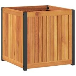 Helloshop26 - Jardinière bac lit surélevé plantes fleurs terrasse jardin 45 x 45 x 44 cm bois massif d'acacia et acier marron 02_0037605 - marron B