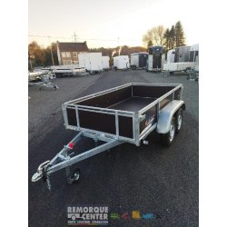 Remorque LIDER côtés bois - 2 essieux - PTAC : 750kg - 250 x 132 cm - Référence 39450/43450