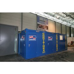 Bungalow de chantier - Cabine WC 5' - Monobloc sanitaire aménagé - Ossature en métal - Parois en panneau sandwich isolé - Dimensions 1.4 x 1.2 x 2.54 m