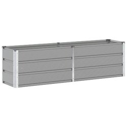 Helloshop26 - Jardinière design moderne polyvalente 160 x 40 x 45 cm en acier gris clair 02_0059181 - gris acier 3000240992902