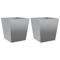 Helloshop26 - Jardinière bac lit surélevé plantes fleurs jardin terrasses lot de 2 40 x 40 x 40 cm acier galvanisé gris 02_0038957 - gris acier 30